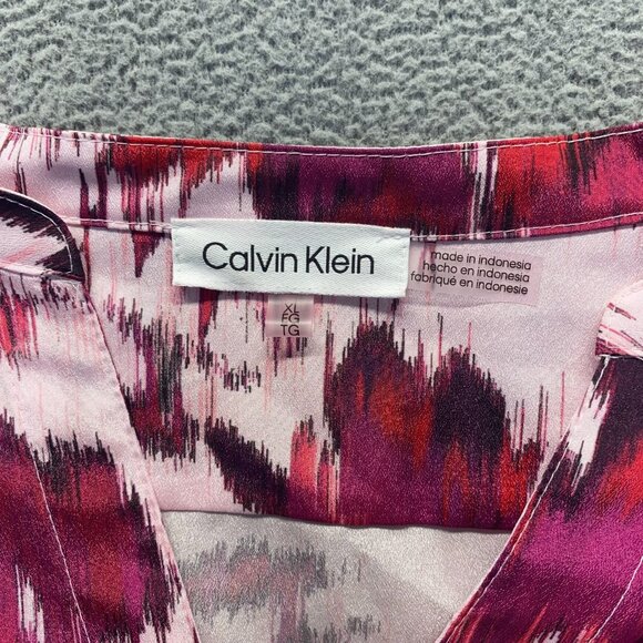 Calvin Klein Women Top Size XL Long Sleeved Roll Tab Blouse,Buttons Front - Picture 3 of 12